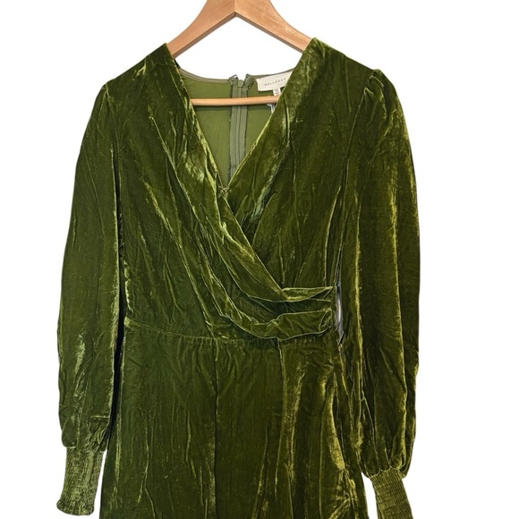Melloday Dress Women's Size Extra Small Green Crushed Velvet NWT - Picture 8 of 12
